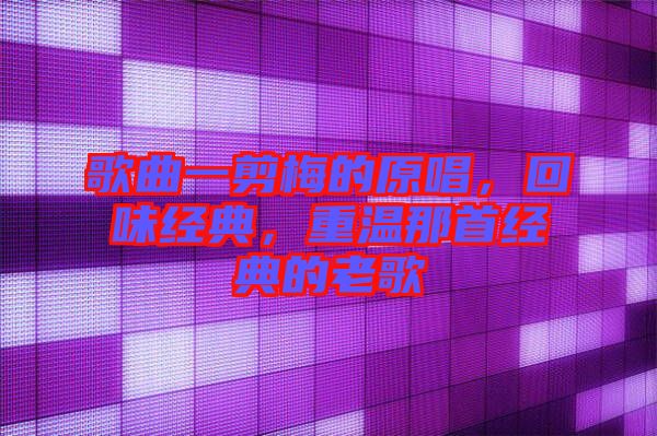 歌曲一剪梅的原唱，回味經(jīng)典，重溫那首經(jīng)典的老歌