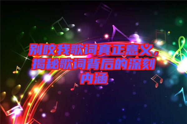 別咬我歌詞真正意義，揭秘歌詞背后的深刻內(nèi)涵
