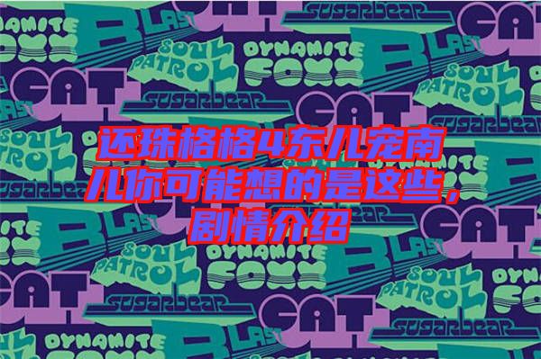 還珠格格4東兒寵南兒你可能想的是這些，劇情介紹