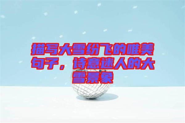 描寫大雪紛飛的唯美句子，詩意迷人的大雪景象