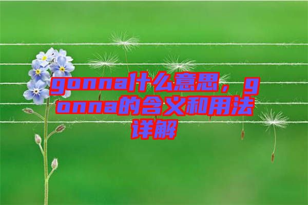 gonna什么意思，gonna的含義和用法詳解