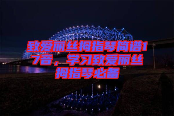 致愛麗絲拇指琴簡(jiǎn)譜17音，學(xué)習(xí)致愛麗絲拇指琴必備