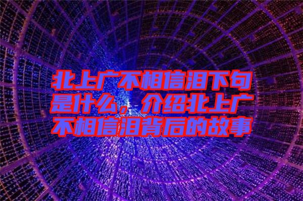 北上廣不相信淚下句是什么，介紹北上廣不相信淚背后的故事