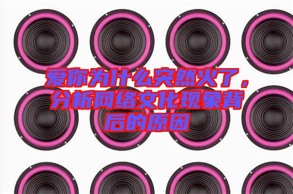 愛你為什么突然火了，分析網(wǎng)絡(luò)文化現(xiàn)象背后的原因