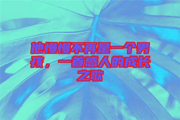 他慢慢不再是一個(gè)男孩，一首感人的成長(zhǎng)之歌