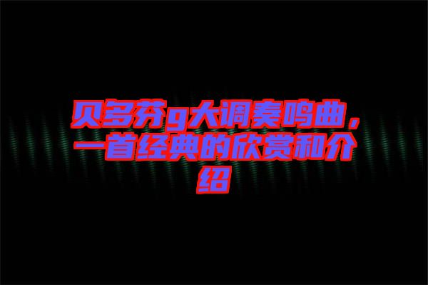 貝多芬g大調(diào)奏鳴曲，一首經(jīng)典的欣賞和介紹