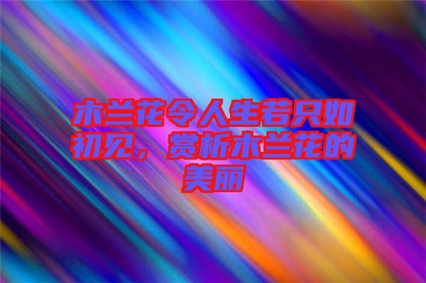 木蘭花令人生若只如初見(jiàn)，賞析木蘭花的美麗
