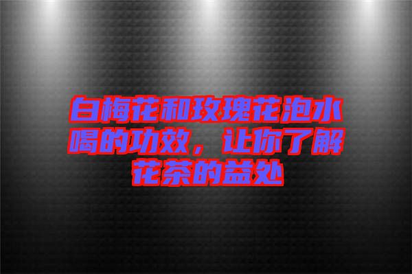 白梅花和玫瑰花泡水喝的功效，讓你了解花茶的益處
