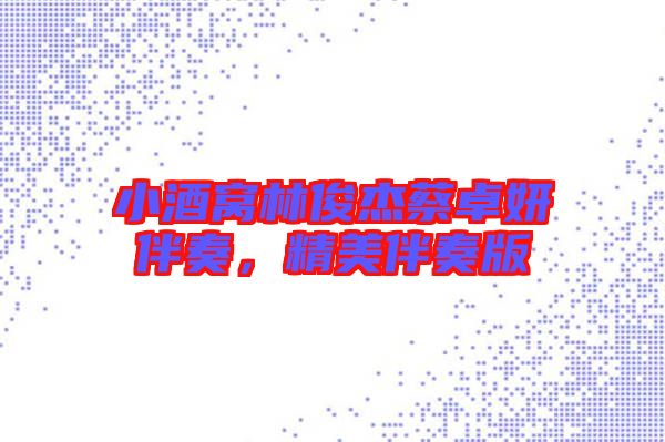 小酒窩林俊杰蔡卓妍伴奏，精美伴奏版