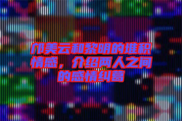 鄺美云和黎明的堆積情感，介紹兩人之間的感情糾葛