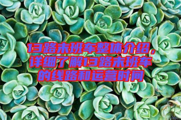 13路末班車整體介紹，詳細(xì)了解13路末班車的線路和運(yùn)營(yíng)時(shí)間