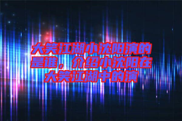 大笑江湖小沈陽(yáng)演的是誰(shuí)，介紹小沈陽(yáng)在大笑江湖中的演