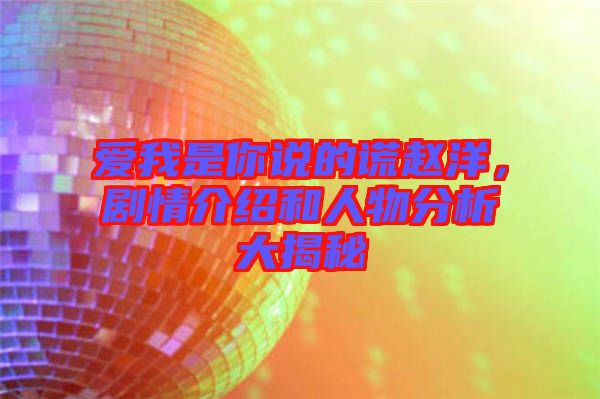 愛我是你說的謊趙洋，劇情介紹和人物分析大揭秘