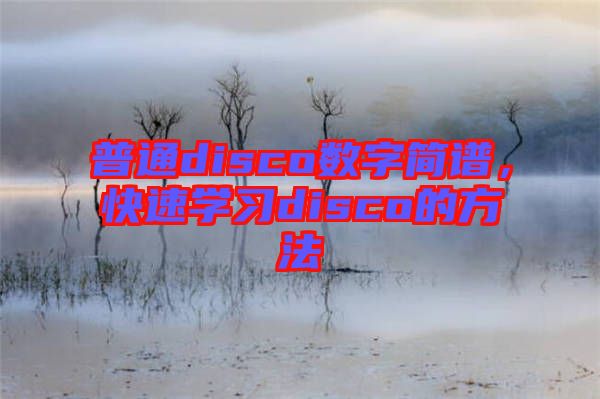 普通disco數(shù)字簡譜，快速學(xué)習(xí)disco的方法