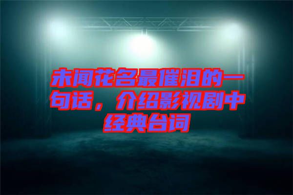未聞花名最催淚的一句話，介紹影視劇中經(jīng)典臺詞