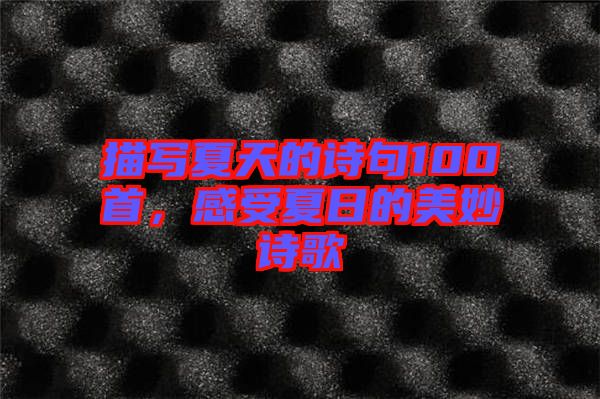 描寫夏天的詩句100首，感受夏日的美妙詩歌