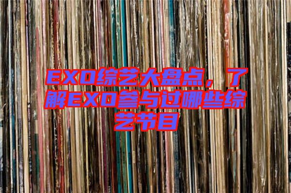 EXO綜藝大盤(pán)點(diǎn)，了解EXO參與過(guò)哪些綜藝節(jié)目