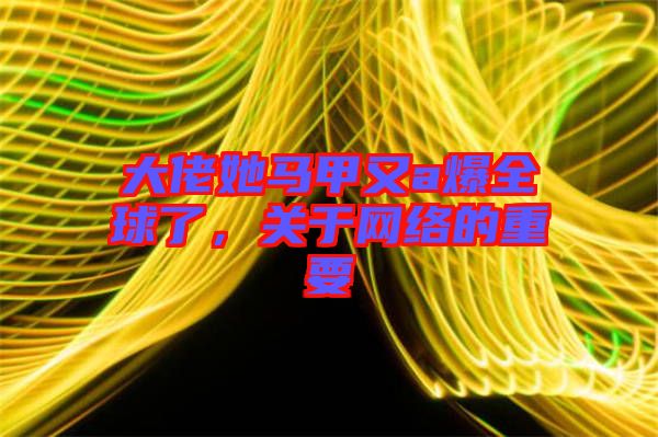 大佬她馬甲又a爆全球了，關(guān)于網(wǎng)絡(luò)的重要