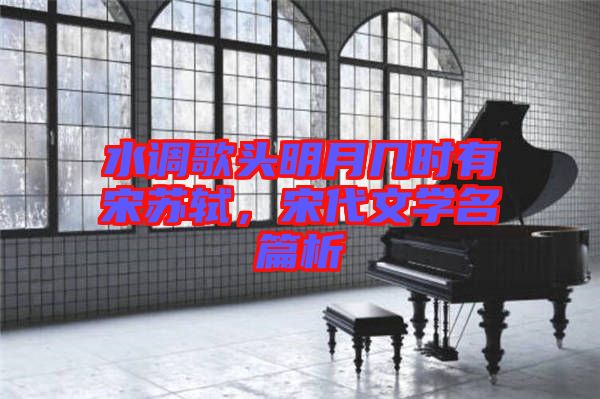 水調(diào)歌頭明月幾時(shí)有宋蘇軾，宋代文學(xué)名篇析