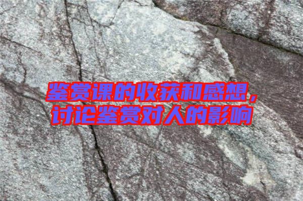 鑒賞課的收獲和感想，討論鑒賞對人的影響