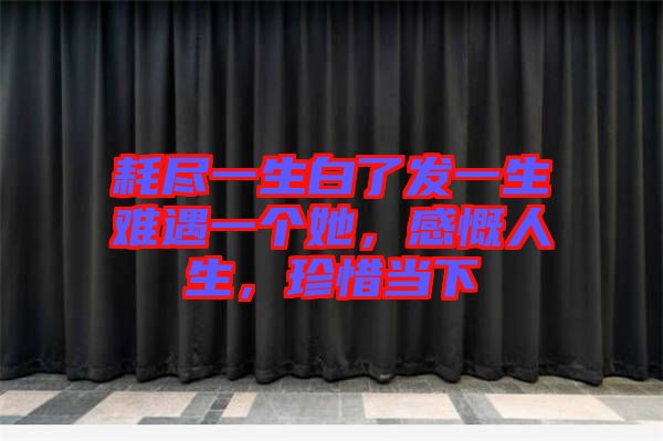 耗盡一生白了發(fā)一生難遇一個她，感慨人生，珍惜當(dāng)下