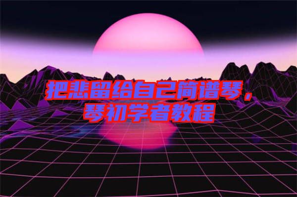 把悲留給自己簡(jiǎn)譜琴，琴初學(xué)者教程