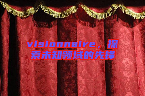 visionnaire，探索未知領(lǐng)域的先鋒