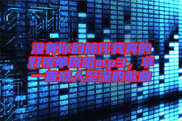 沒有你的陪伴我真的好孤單原唱mp3，享一首感人至深的歌曲