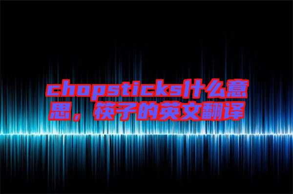 chopsticks什么意思，筷子的英文翻譯