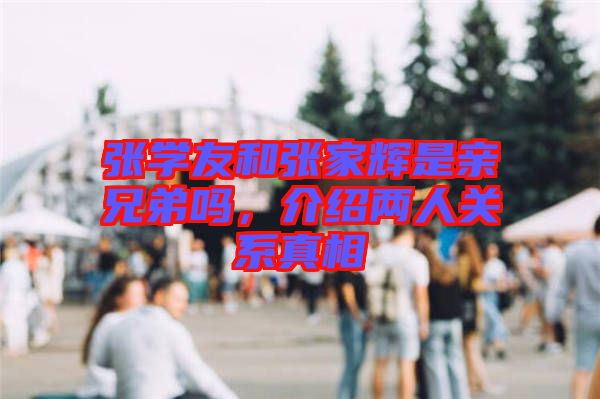 張學友和張家輝是親兄弟嗎，介紹兩人關系真相