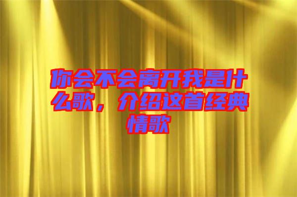 你會(huì)不會(huì)離開我是什么歌，介紹這首經(jīng)典情歌