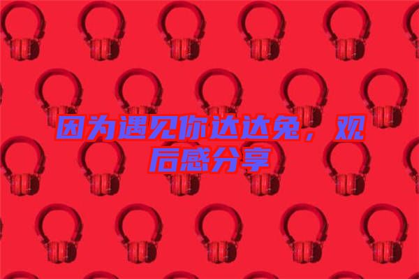 因?yàn)橛鲆?jiàn)你達(dá)達(dá)兔，觀后感分享