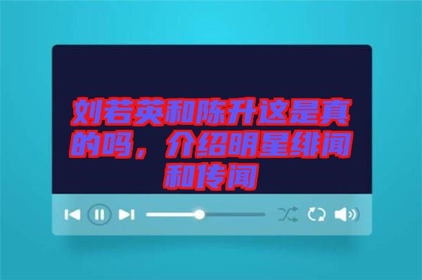 劉若英和陳升這是真的嗎，介紹明星緋聞和傳聞