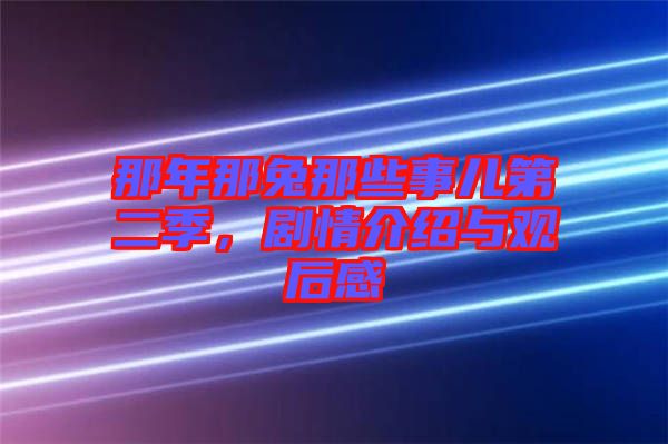 那年那兔那些事兒第二季，劇情介紹與觀后感