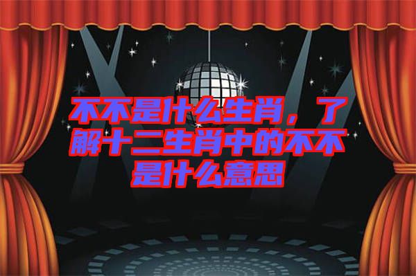 不不是什么生肖，了解十二生肖中的不不是什么意思