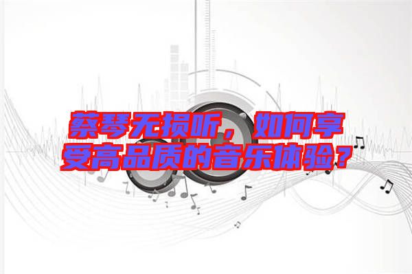 蔡琴無損聽，如何享受高品質(zhì)的音樂體驗？