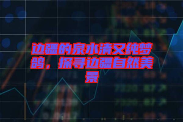 邊疆的泉水清又純夢(mèng)鴿，探尋邊疆自然美景