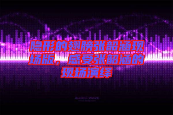 隱形的翅膀張韶涵現(xiàn)場(chǎng)版，感受張韶涵的現(xiàn)場(chǎng)演繹