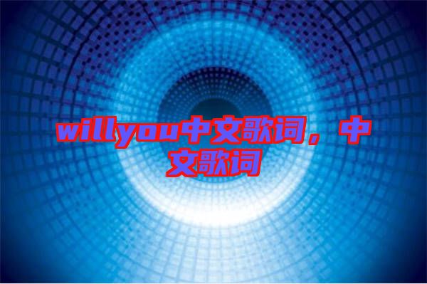 willyou中文歌詞，中文歌詞