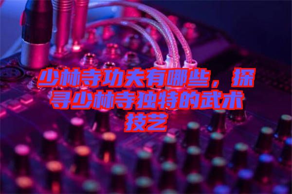 少林寺功夫有哪些，探尋少林寺獨特的武術(shù)技藝