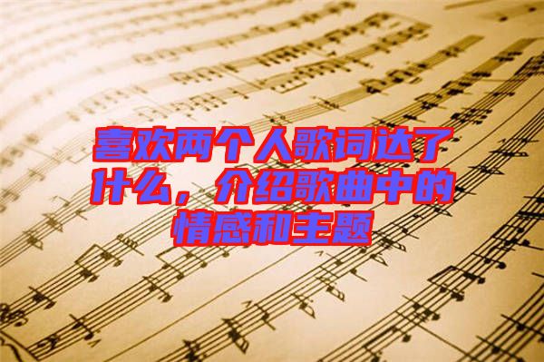 喜歡兩個人歌詞達了什么，介紹歌曲中的情感和主題