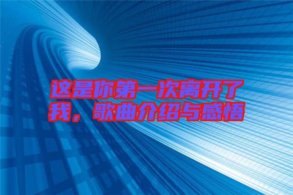 這是你第一次離開了我，歌曲介紹與感悟