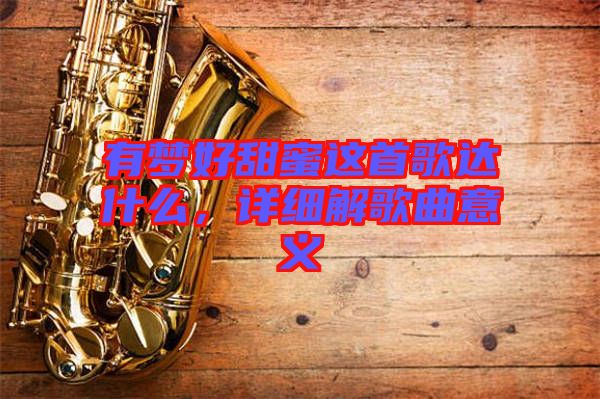 有夢好甜蜜這首歌達什么，詳細解歌曲意義