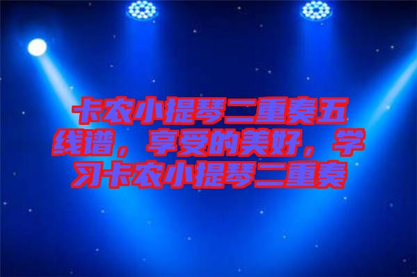 卡農(nóng)小提琴二重奏五線譜，享受的美好，學(xué)習(xí)卡農(nóng)小提琴二重奏