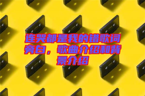 連哭都是我的錯歌詞旁白，歌曲介紹和背景介紹