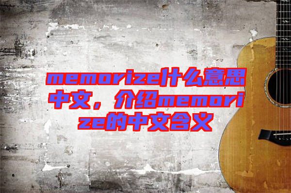 memorize什么意思中文，介紹memorize的中文含義