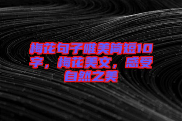 梅花句子唯美簡短10字，梅花美文，感受自然之美