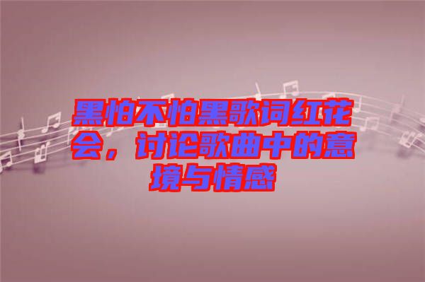 黑怕不怕黑歌詞紅花會，討論歌曲中的意境與情感