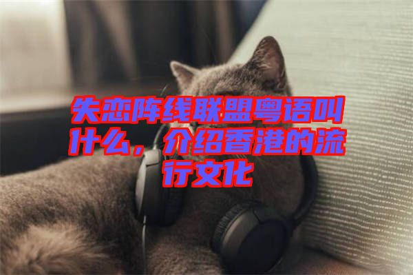 失戀陣線(xiàn)聯(lián)盟粵語(yǔ)叫什么，介紹香港的流行文化