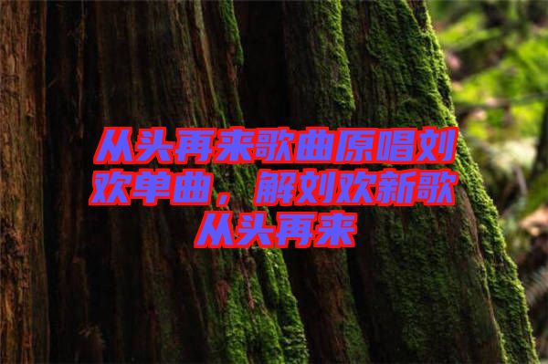 從頭再來歌曲原唱劉歡單曲，解劉歡新歌從頭再來